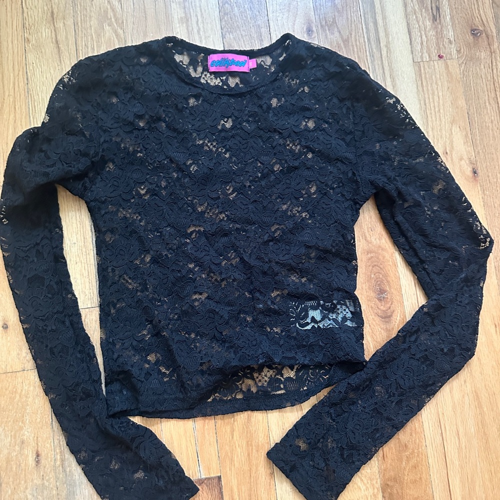 Edikted Black Fitted Embellished Blouse